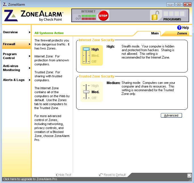 个人防火墙ZoneAlarm Free Firewall ZoneAlarm下载
