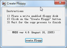 移动硬盘坏道检测工具 create floppy