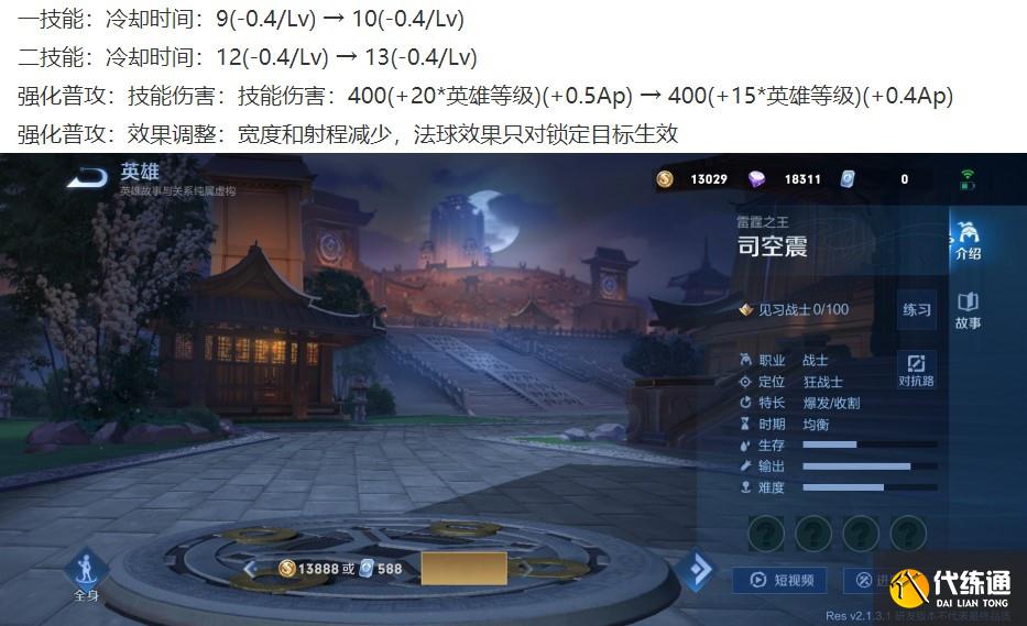 王者荣耀12.15体验服:百里玄策/元芳加强,司空震再次削弱