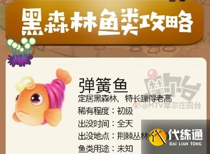 摩尔庄园黑森林钓鱼攻略_黑森林鱼种刷新位置详解