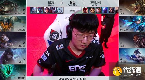 EDG 2-1 击败 LNG_锁定常规赛前二