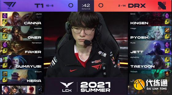 LOL-LCK：Faker瑞兹闪现禁锢逆转局面，T1有惊无险2-0翻盘战胜DRX