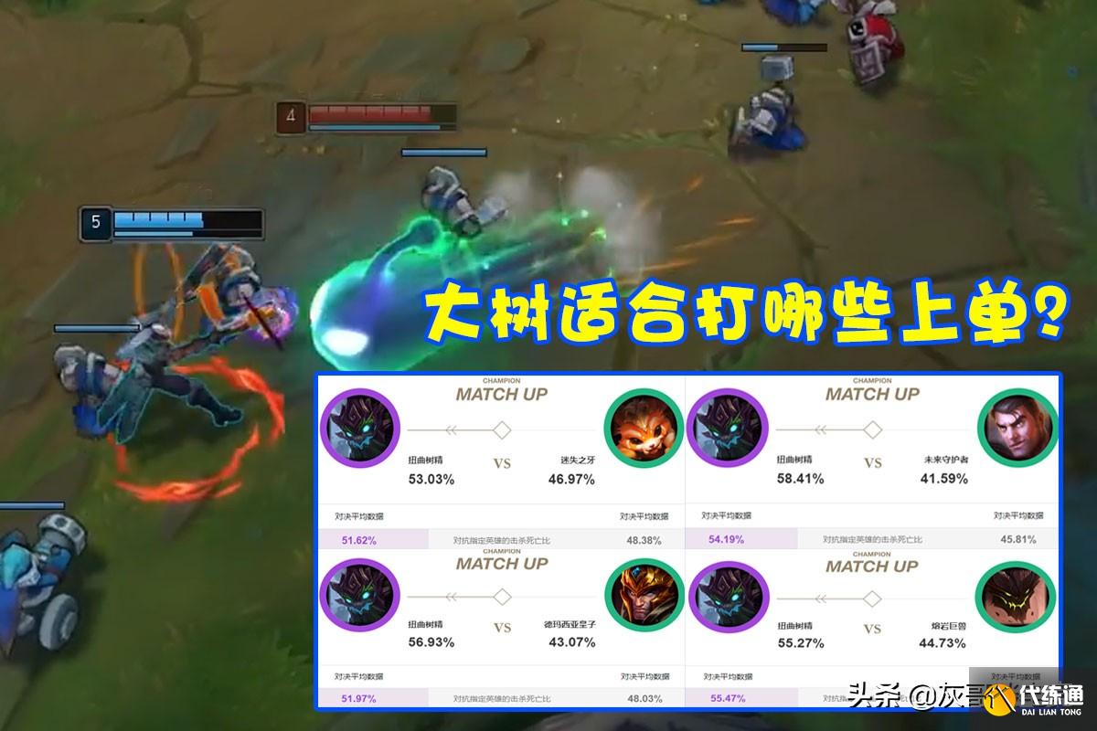 LOL“三吸流”大树拯救坦克!后期一下平A回上千血,专治长手上单