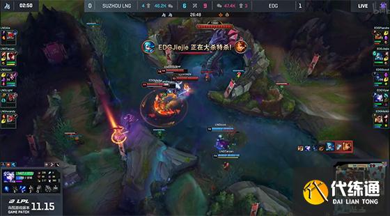 LOL-LPL:Flandre刀妹单杀Ale杰斯,EDG