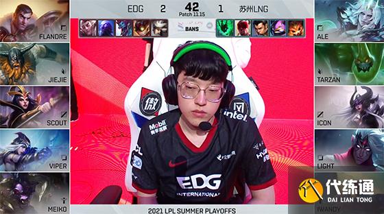 LOL-LPL:Flandre刀妹单杀Ale杰斯,EDG
