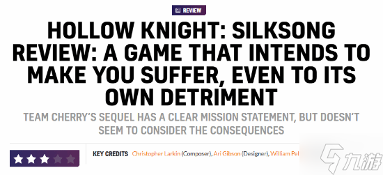 VGC仅给《丝之歌》打3星：太让人受苦了！