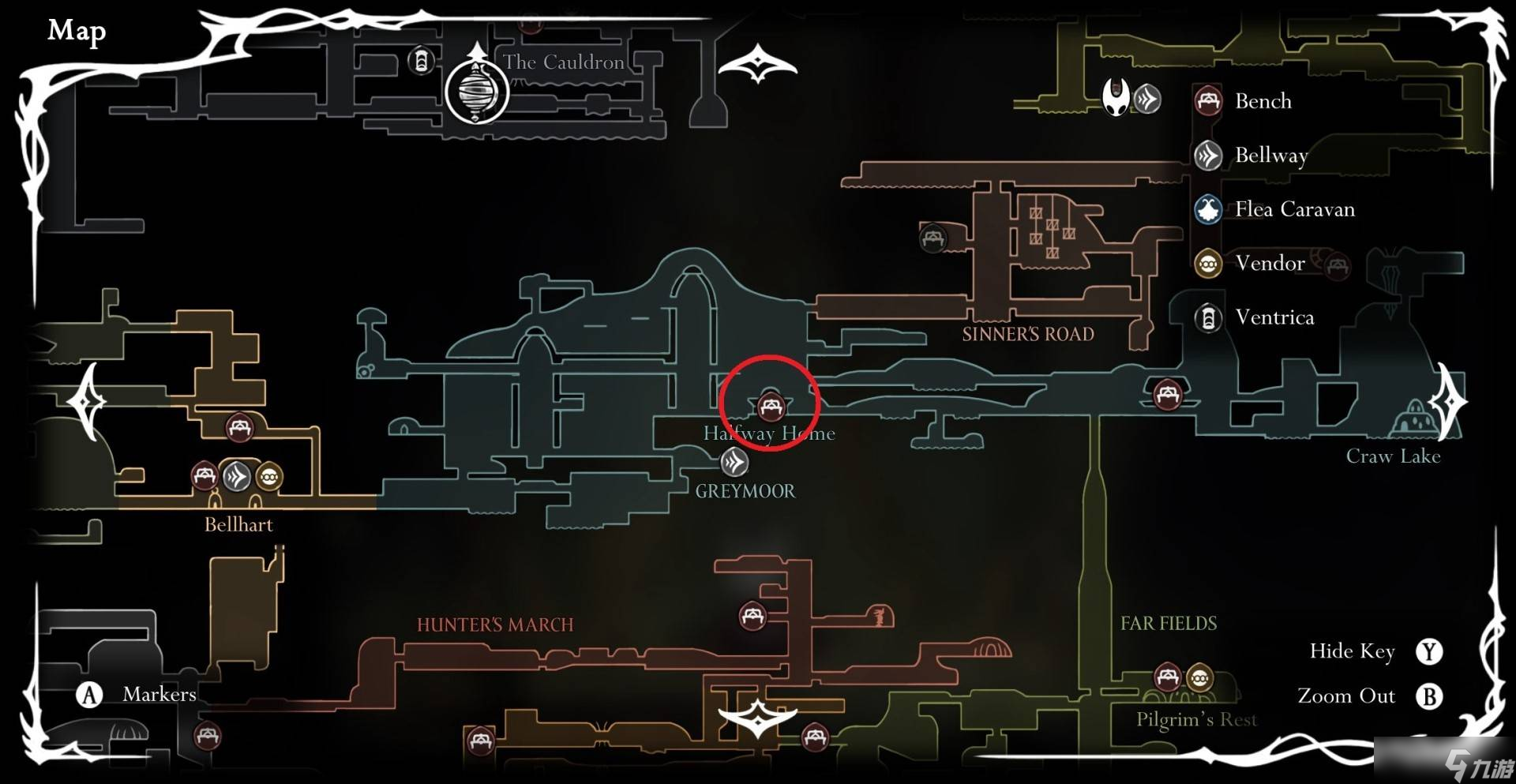 《空洞骑士：丝之歌》稀有美食采集地点与收集路线详解：纺络珍馐熏肉跑图攻略