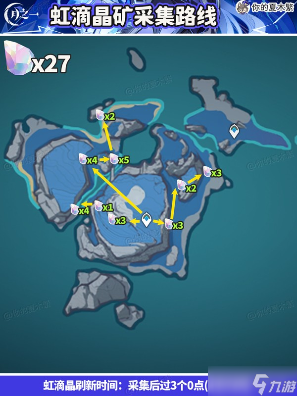 原神虹滴晶矿采集路线