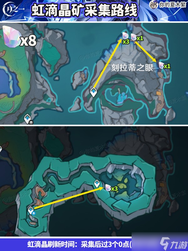 原神虹滴晶矿采集路线