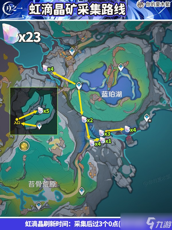 原神虹滴晶矿采集路线
